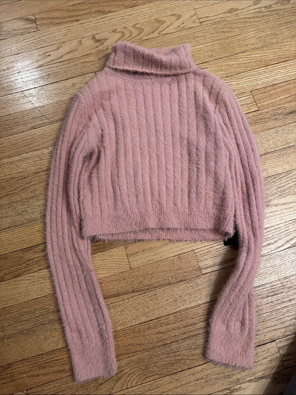 Haute Monde Dusty Rose Cropped Turtleneck Sweater